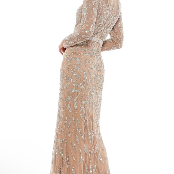NWT Mac Duggal Sequin Column Gown Style # 5124 Size 8 Mocha - Picture 3 of 12